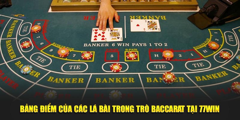 Bảng điểm của các lá bài trong trò baccarat tại 77WIN