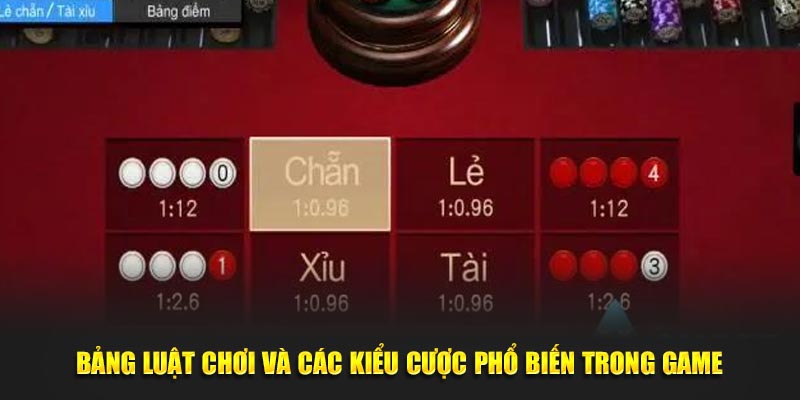 Bảng luật chơi và các kiểu cược phổ biến trong game